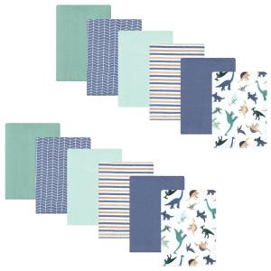 image:imageHudson Baby Unisex Baby Cotton Flannel Burp Cloths 12Pack Bundle Dino Friends One SizeDino Friends