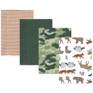 image:imageHudson Baby Unisex Baby Cotton Flannel Burp Cloths Bee One SizeAnimal Adventure 4 Pack