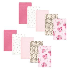 image:imageHudson Baby Unisex Baby Cotton Flannel Burp Cloths Bee One SizeBlush Rose