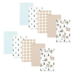 image:imageHudson Baby Unisex Baby Cotton Flannel Burp Cloths Bee One SizeBoy Woodland Pals 10pack