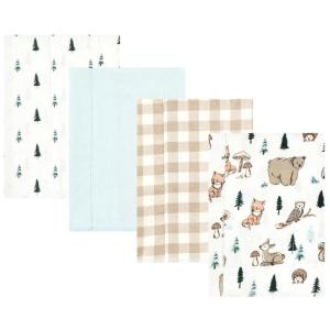 image:imageHudson Baby Unisex Baby Cotton Flannel Burp Cloths Bee One SizeBoy Woodland Pals 4pack