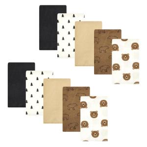 image:imageHudson Baby Unisex Baby Cotton Flannel Burp Cloths Bee One SizeBrown Bear 10 Pack