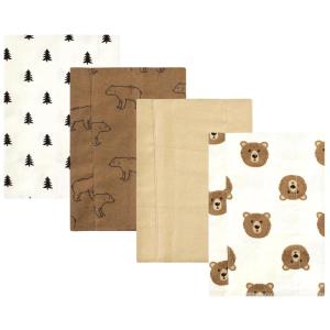 image:imageHudson Baby Unisex Baby Cotton Flannel Burp Cloths Bee One SizeBrown Bear 4 Pack