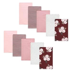 image:imageHudson Baby Unisex Baby Cotton Flannel Burp Cloths Bee One SizeBurgundy Floral