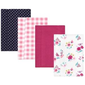 image:imageHudson Baby Unisex Baby Cotton Flannel Burp Cloths Bee One SizeButterfly Floral 4pack