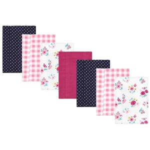 image:imageHudson Baby Unisex Baby Cotton Flannel Burp Cloths Bee One SizeButterfly Floral 7pack