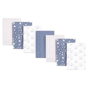 image:imageHudson Baby Unisex Baby Cotton Flannel Burp Cloths Bee One SizeCloud Mobile Blue