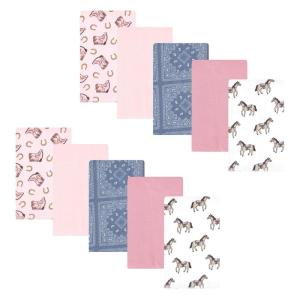 image:imageHudson Baby Unisex Baby Cotton Flannel Burp Cloths Bee One SizeCowgirl 10 Pack