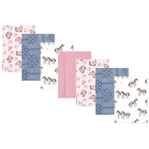 image:imageHudson Baby Unisex Baby Cotton Flannel Burp Cloths Bee One SizeCowgirl 7 Pack