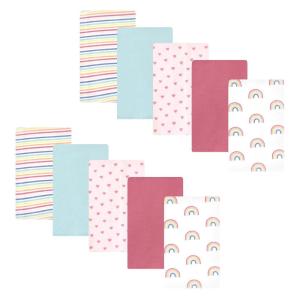 image:imageHudson Baby Unisex Baby Cotton Flannel Burp Cloths Bee One SizeCreative Rainbow 10pack