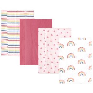 image:imageHudson Baby Unisex Baby Cotton Flannel Burp Cloths Bee One SizeCreative Rainbow 4pack