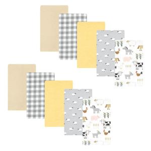 image:imageHudson Baby Unisex Baby Cotton Flannel Burp Cloths Bee One SizeCute Farm 10pack