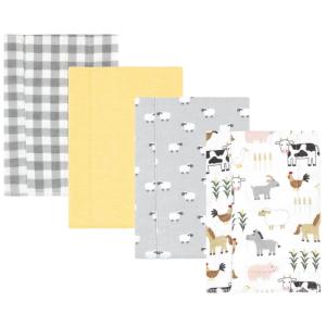 image:imageHudson Baby Unisex Baby Cotton Flannel Burp Cloths Bee One SizeCute Farm 4pack