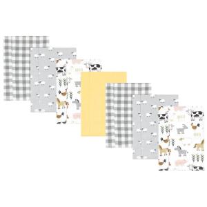 image:imageHudson Baby Unisex Baby Cotton Flannel Burp Cloths Bee One SizeCute Farm 7pack