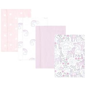 image:imageHudson Baby Unisex Baby Cotton Flannel Burp Cloths Bee One SizeDreamy Unicorn 4 Pack