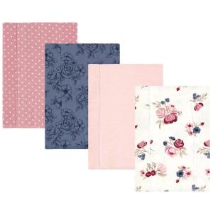 image:imageHudson Baby Unisex Baby Cotton Flannel Burp Cloths Bee One SizeDusty Rose Floral 4pack