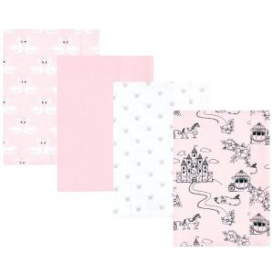 image:imageHudson Baby Unisex Baby Cotton Flannel Burp Cloths Bee One SizeFairytale Princess 4 Pack