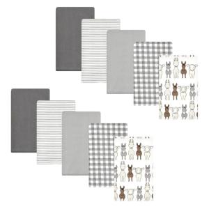 image:imageHudson Baby Unisex Baby Cotton Flannel Burp Cloths Bee One SizeFarm Friends Cream 10pack