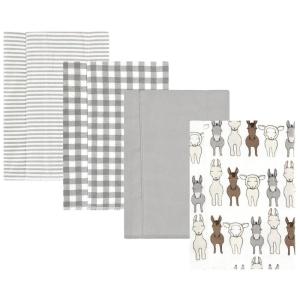 image:imageHudson Baby Unisex Baby Cotton Flannel Burp Cloths Bee One SizeFarm Friends Cream 4pack