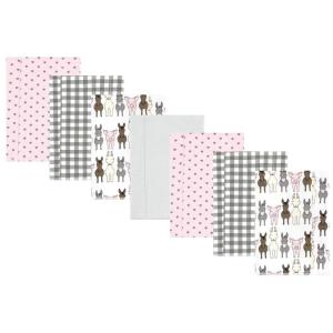 image:imageHudson Baby Unisex Baby Cotton Flannel Burp Cloths Bee One SizeFarm Friends Pink 7pack