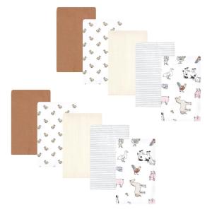 image:imageHudson Baby Unisex Baby Cotton Flannel Burp Cloths Bee One SizeFarm World 10 Pack