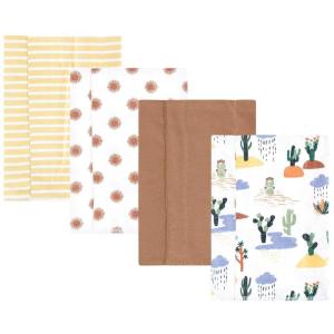 image:imageHudson Baby Unisex Baby Cotton Flannel Burp Cloths Bee One SizeFun Desert 4 Pack