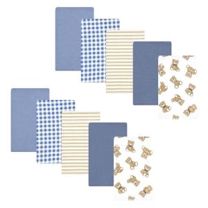 image:imageHudson Baby Unisex Baby Cotton Flannel Burp Cloths Bee One SizeGentleman Bear 10 Pack