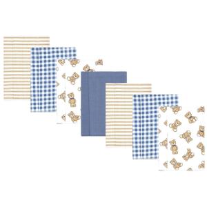 image:imageHudson Baby Unisex Baby Cotton Flannel Burp Cloths Bee One SizeGentleman Bear 7 Pack