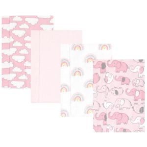 image:imageHudson Baby Unisex Baby Cotton Flannel Burp Cloths Bee One SizeGirl New Elephant 4pack