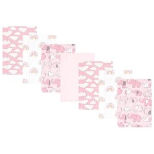 image:imageHudson Baby Unisex Baby Cotton Flannel Burp Cloths Bee One SizeGirl New Elephant 7pack