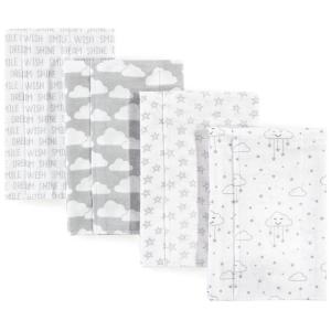 image:imageHudson Baby Unisex Baby Cotton Flannel Burp Cloths Bee One SizeGray Clouds