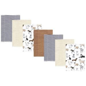 image:imageHudson Baby Unisex Baby Cotton Flannel Burp Cloths Bee One SizeHandsome Dogs 7 Pack