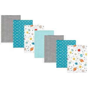image:imageHudson Baby Unisex Baby Cotton Flannel Burp Cloths Bee One SizeHappy Planets 7 Pack
