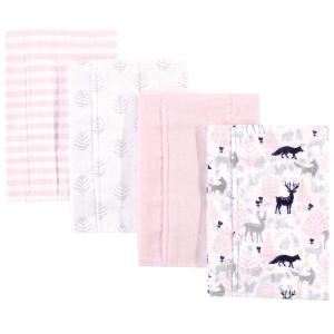 image:imageHudson Baby Unisex Baby Cotton Flannel Burp Cloths Bee One SizeLinocut Woodland Girl