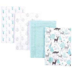 image:imageHudson Baby Unisex Baby Cotton Flannel Burp Cloths Bee One SizeLinocut Woodland Neutral