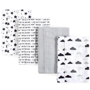 image:imageHudson Baby Unisex Baby Cotton Flannel Burp Cloths Bee One SizeMoon and Back
