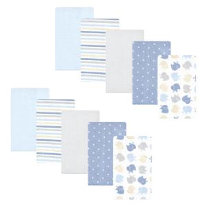 image:imageHudson Baby Unisex Baby Cotton Flannel Burp Cloths Bee One SizeMulti Color Boy Elephant 10pack