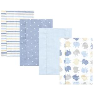 image:imageHudson Baby Unisex Baby Cotton Flannel Burp Cloths Bee One SizeMulti Color Boy Elephant 4pack