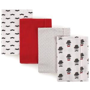 image:imageHudson Baby Unisex Baby Cotton Flannel Burp Cloths Bee One SizeMustache Hat