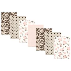 image:imageHudson Baby Unisex Baby Cotton Flannel Burp Cloths Bee One SizeNeutral Pink Floral 7 Pack