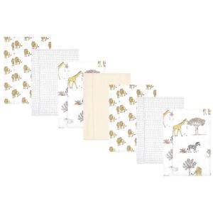 image:imageHudson Baby Unisex Baby Cotton Flannel Burp Cloths Bee One SizeNeutral Safari World 7pack