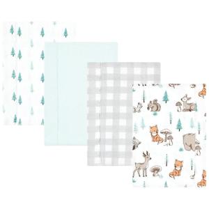 image:imageHudson Baby Unisex Baby Cotton Flannel Burp Cloths Bee One SizeNeutral Woodland Pals 4pack
