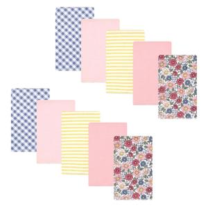 image:imageHudson Baby Unisex Baby Cotton Flannel Burp Cloths Bee One SizePink Blue Pretty Floral 10 Pack