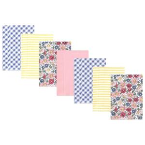 image:imageHudson Baby Unisex Baby Cotton Flannel Burp Cloths Bee One SizePink Blue Pretty Floral 7 Pack
