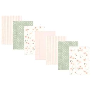 image:imageHudson Baby Unisex Baby Cotton Flannel Burp Cloths Bee One SizePink Dainty Floral 7 Pack