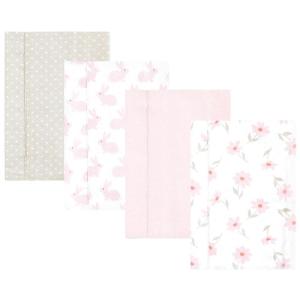 image:imageHudson Baby Unisex Baby Cotton Flannel Burp Cloths Bee One SizePink Honey Bunny 4 Pack