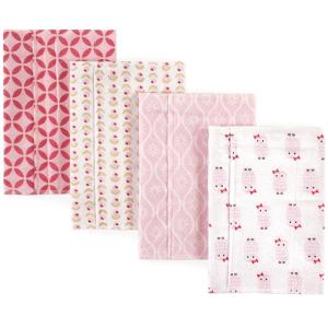image:imageHudson Baby Unisex Baby Cotton Flannel Burp Cloths Bee One SizePink Owls