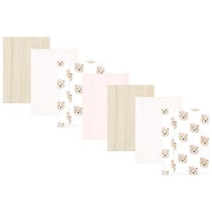 image:imageHudson Baby Unisex Baby Cotton Flannel Burp Cloths Bee One SizePink Taupe Bear 7 Pack