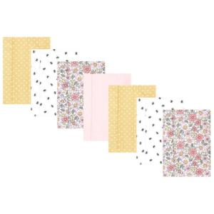 image:imageHudson Baby Unisex Baby Cotton Flannel Burp Cloths Bee One SizePink Yellow Pretty Floral 7 Pack