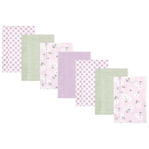 image:imageHudson Baby Unisex Baby Cotton Flannel Burp Cloths Bee One SizePurple Dainty Floral 7 Pack